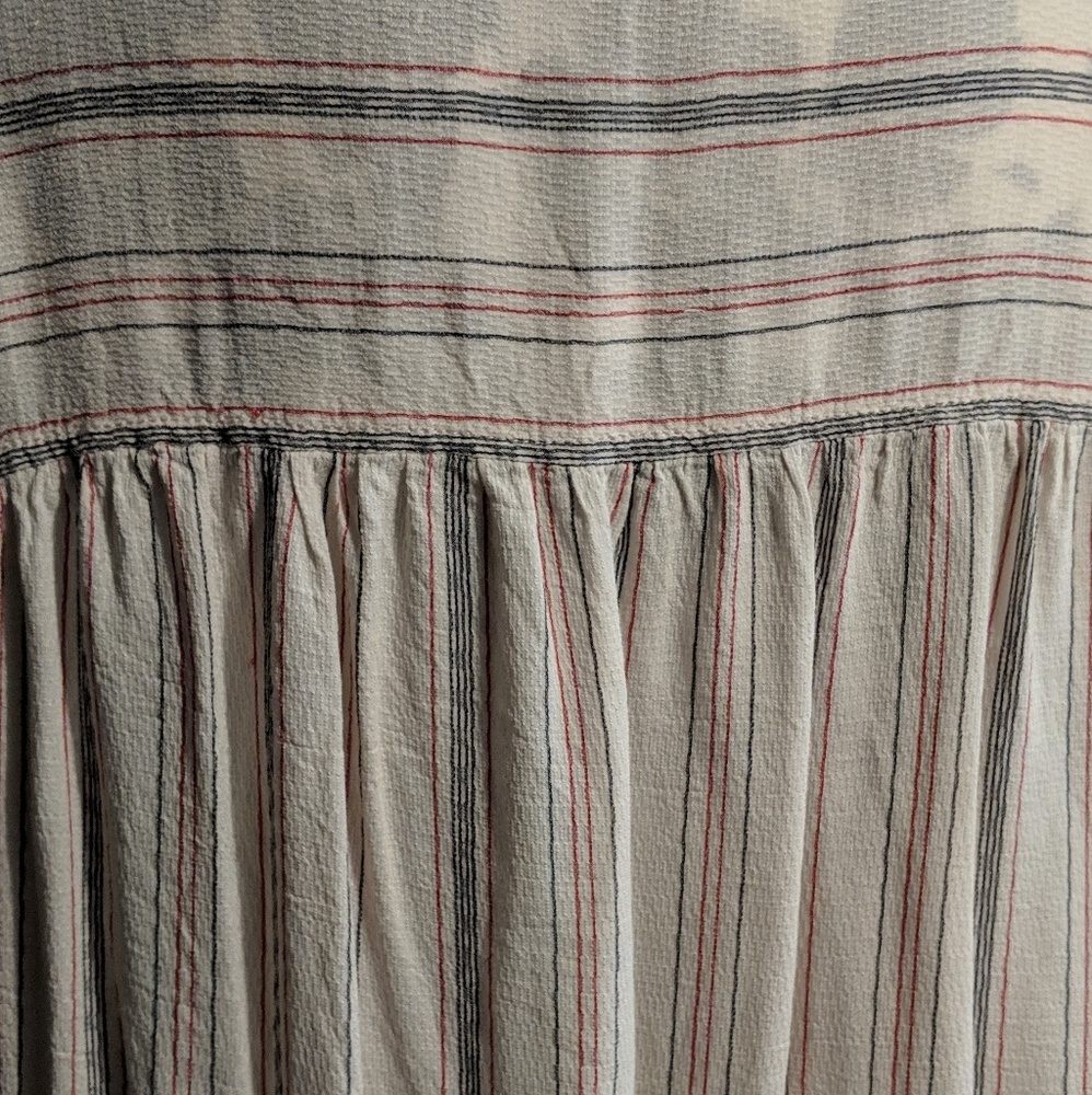 Boho Top Long Sleeve Cream Red Striped - Picture 8 of 8